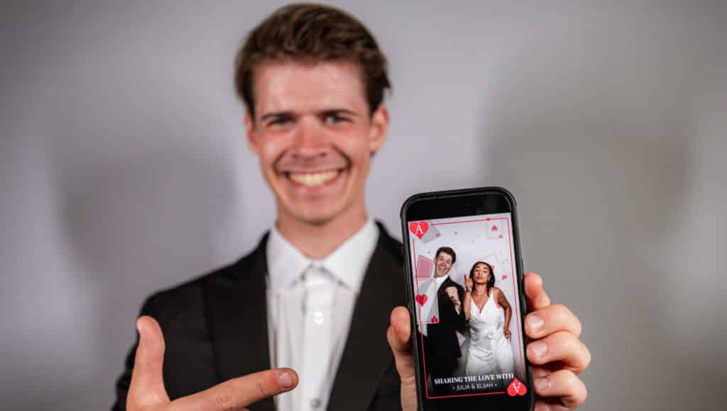 Customized Photo Booth for weddings, offering personalized props and backdrops.