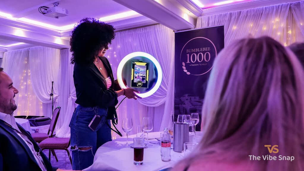 The roamer is on the countdown to take photos of a lovely couple at an event